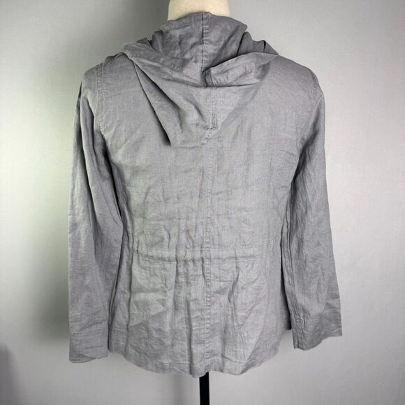 Saint Tropez West 100% Linen Jacket, Gray Drawstring, Sz Small, Excellent 2/$50 - Picture 6 of 15
